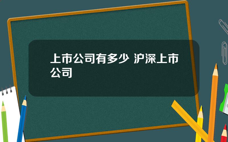 上市公司有多少 沪深上市公司